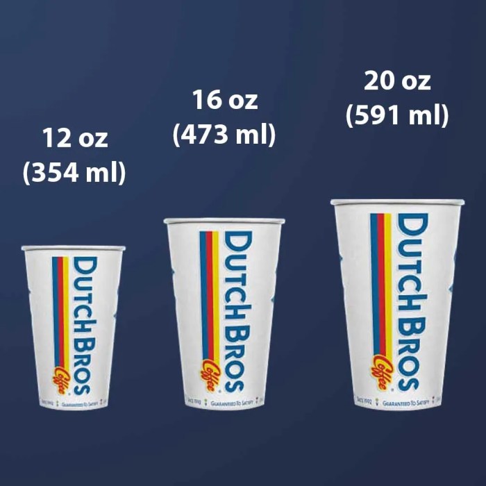 Dutch bros cup sizes oz
