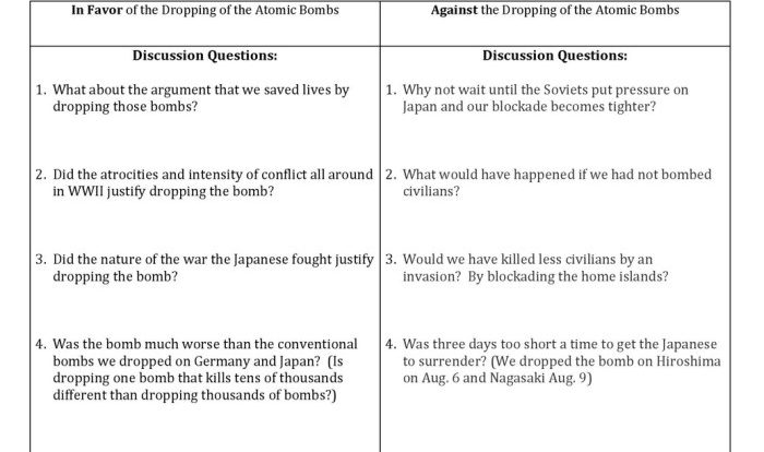 The atomic bomb worksheet answers