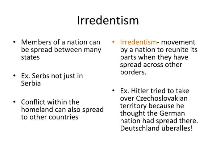 How can irredentism lead to devolution