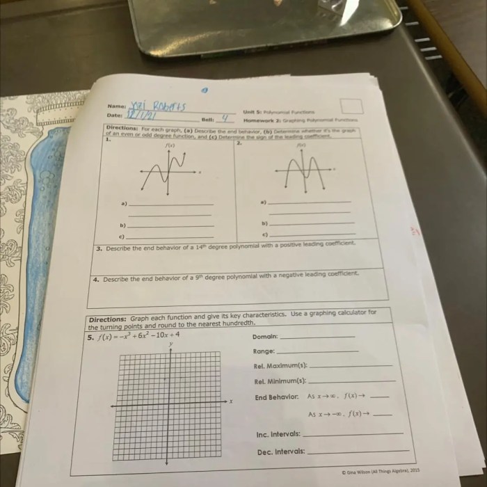 Unit 2 linear functions homework 5 answer key