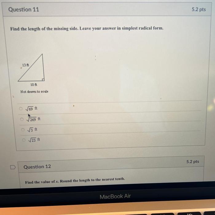 Radical simplest theorem pythagorean algebra